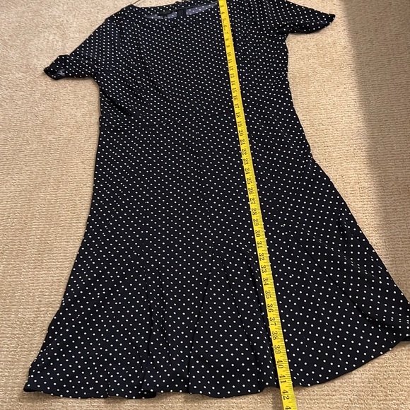 NWT Talbots, Blue Navy White Polka Dot Dress, Size 14 - Picture 7 of 8
